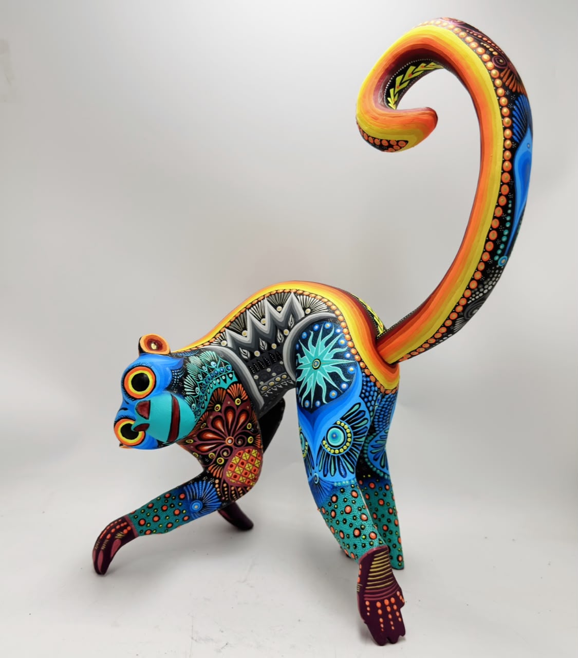 Mexican Folk Art Oaxacan Wood Carving Alebrije Hand Made, Monkey By Luis Sosa PP9600