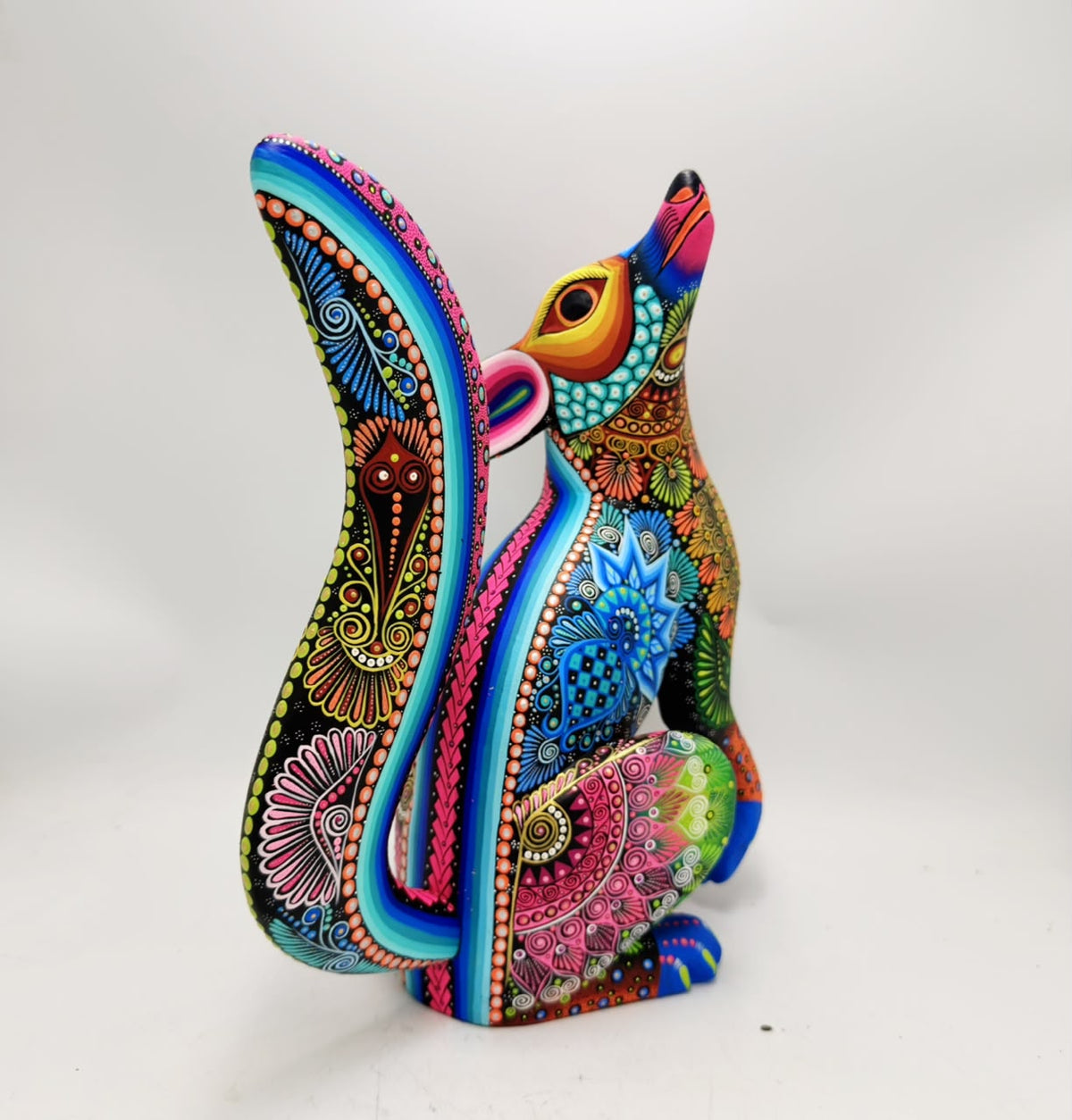 Mexican Folk Art Oaxacan Wood Carving Alebrije Hand Made, Coyote By Luis Sosa PP9601