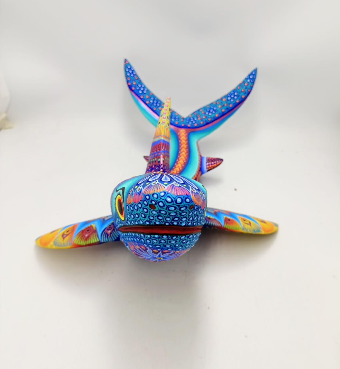 Mexican Folk Art Oaxacan Wood Carving Alebrije Hand Made, Shark By Luis Sosa PP9603