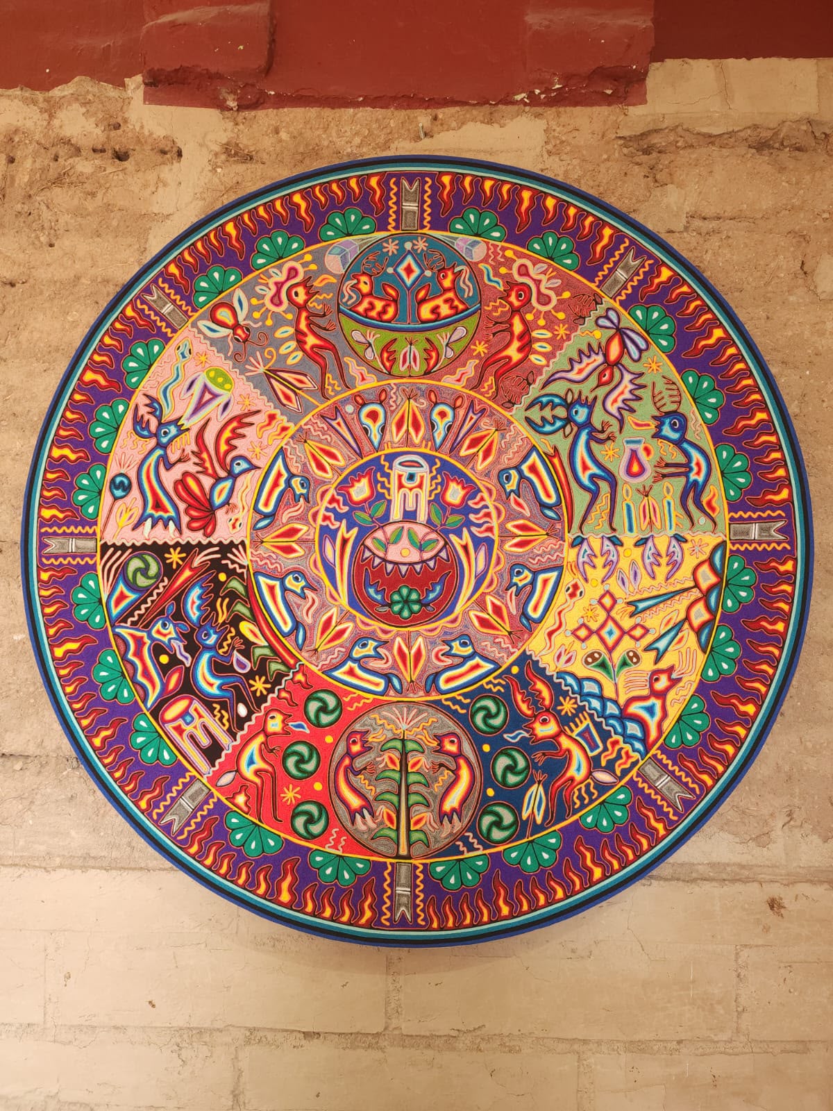 Huichol Yarn Painting Mexican Folk Art By Hilaria Chavez Carrillo PP9610