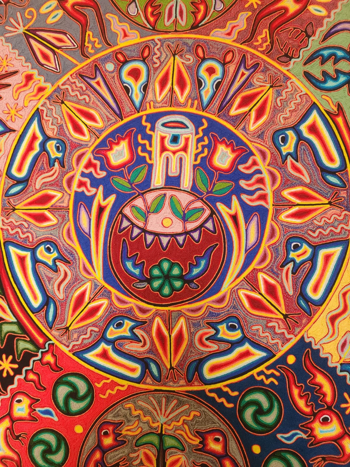 Huichol Yarn Painting Mexican Folk Art By Hilaria Chavez Carrillo PP9610