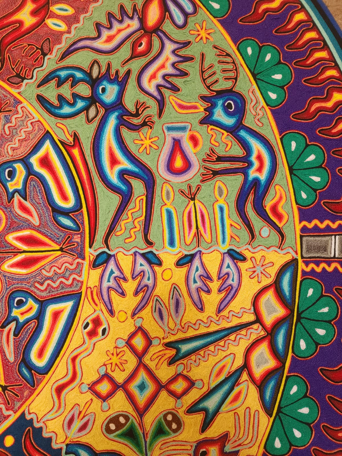 Huichol Yarn Painting Mexican Folk Art By Hilaria Chavez Carrillo PP9610