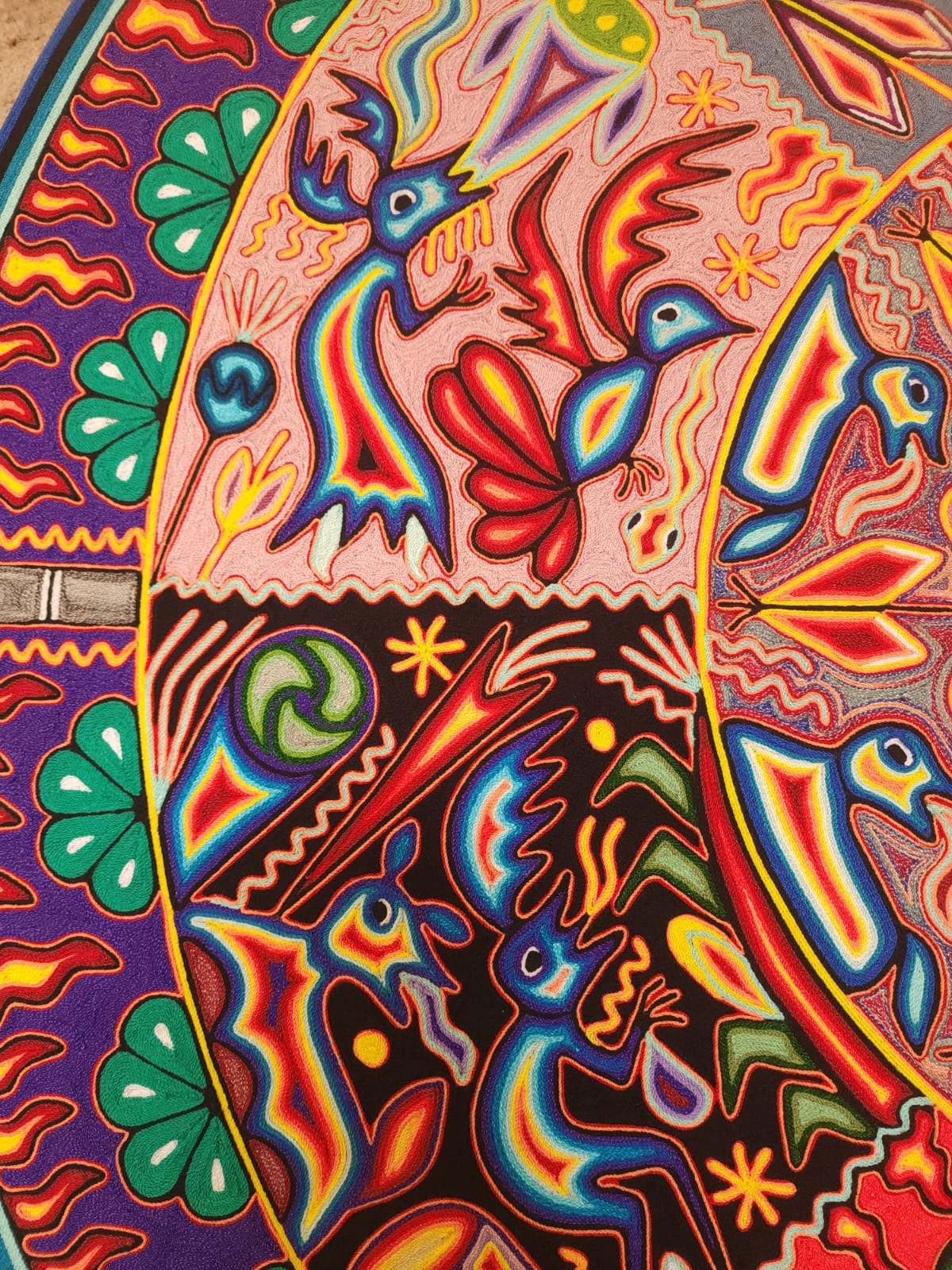 Huichol Yarn Painting Mexican Folk Art By Hilaria Chavez Carrillo PP9610