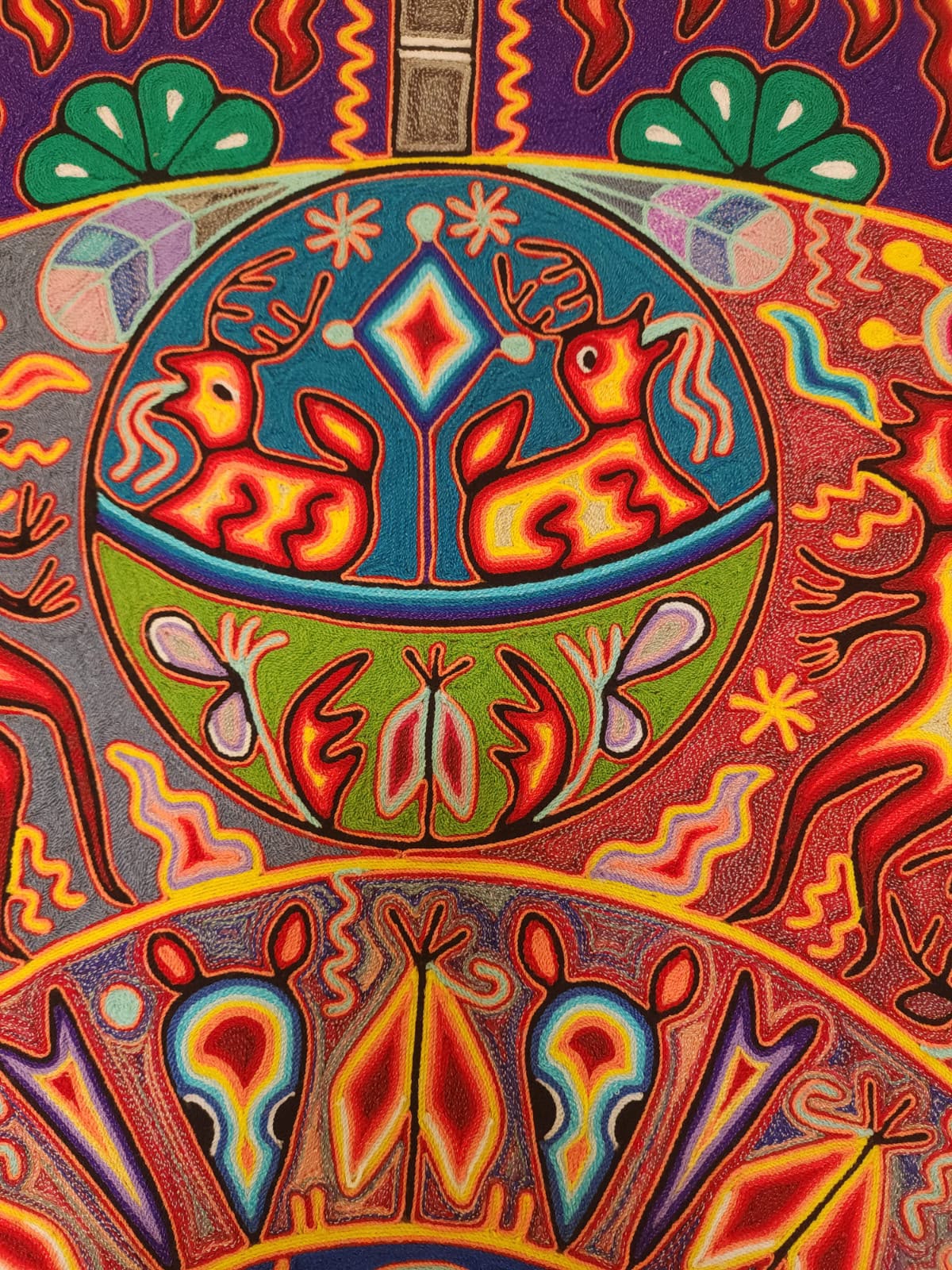 Huichol Yarn Painting Mexican Folk Art By Hilaria Chavez Carrillo PP9610