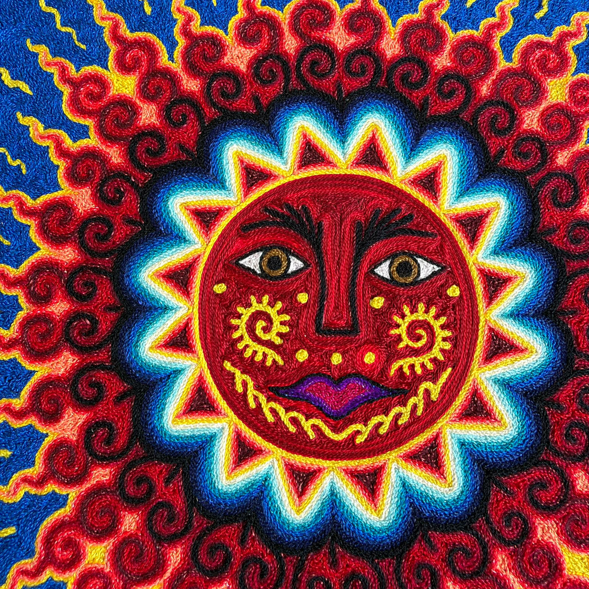 Huichol Indian Yarn Painting by  Samuel Hernandez  PP9615