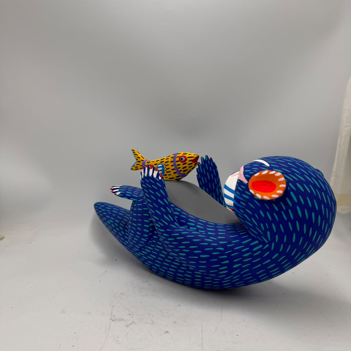 Oaxacan Wood Carving Hand Made, Otter with Baby By Armando Jimenez  PP9619