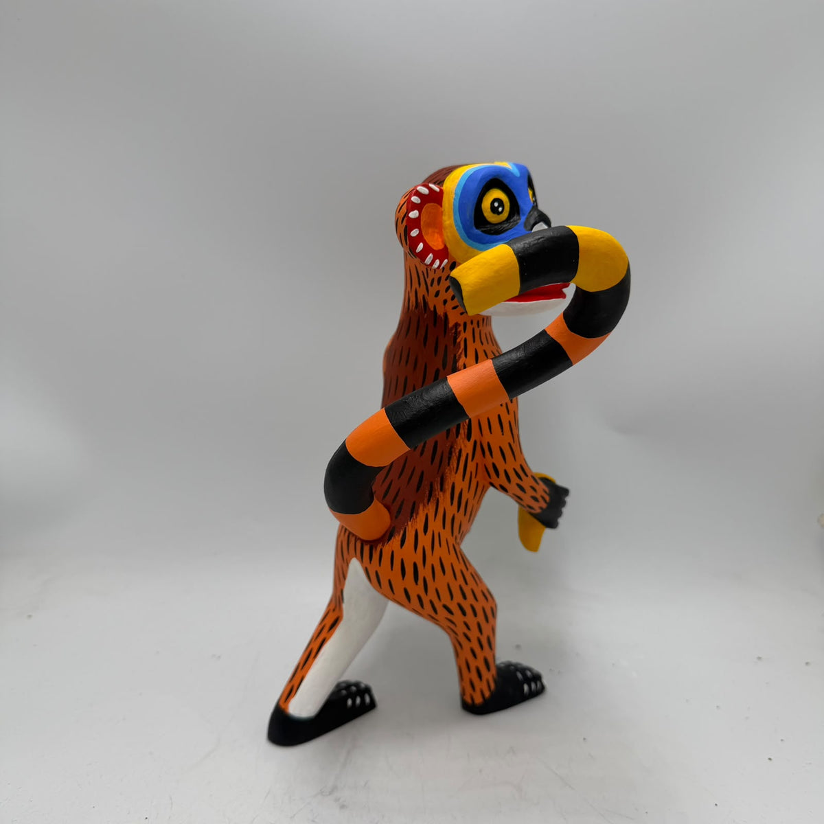 Oaxacan Wood Carving Hand Made, Monkey By Armando Jimenez  PP9624
