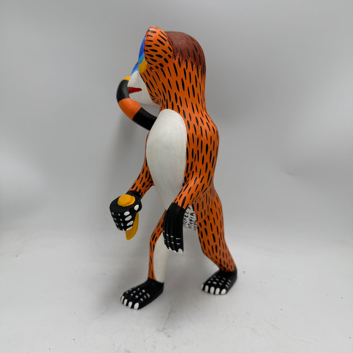 Oaxacan Wood Carving Hand Made, Monkey By Armando Jimenez  PP9624