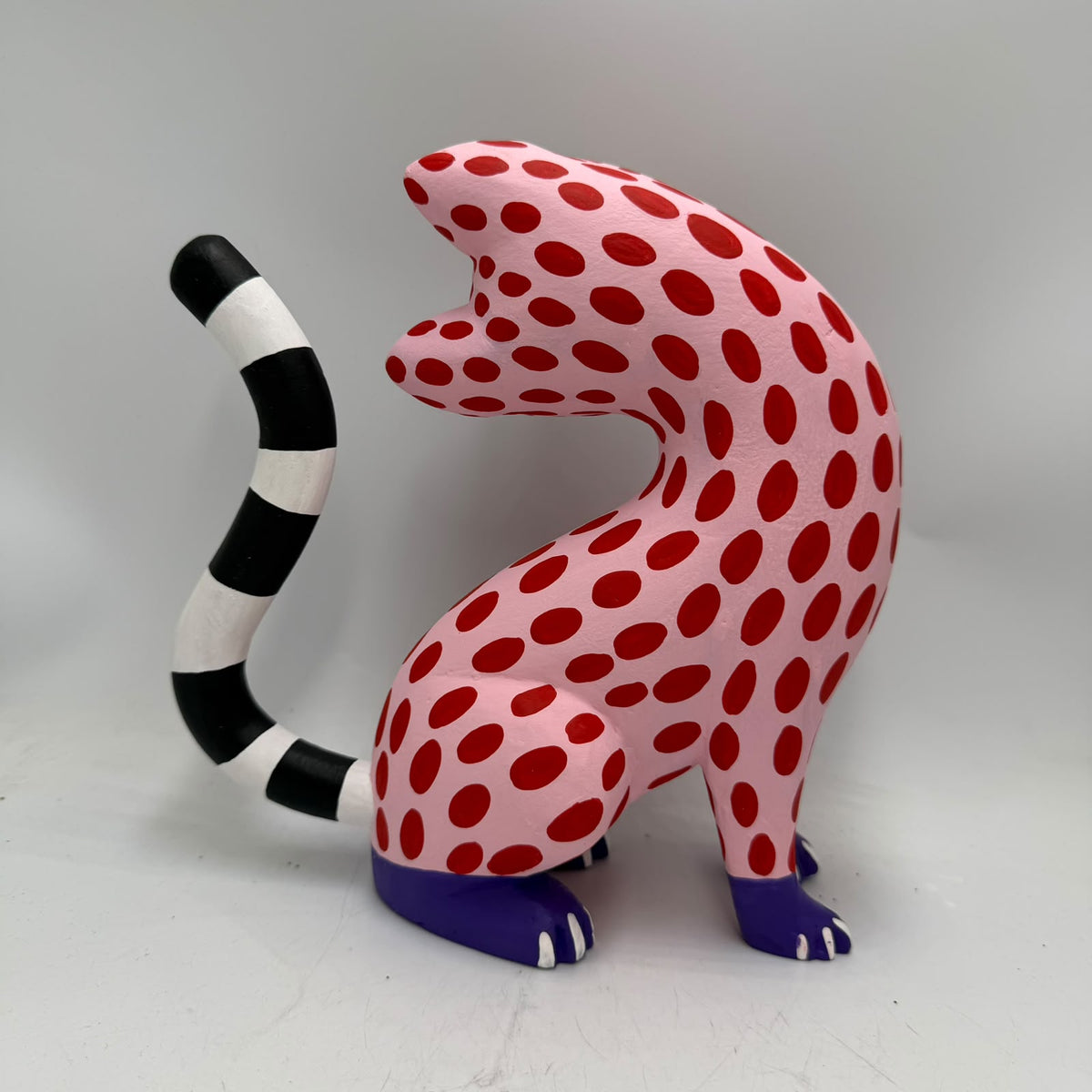 Oaxacan Wood Carving Hand Made, Cat By Armando Jimenez  PP9625