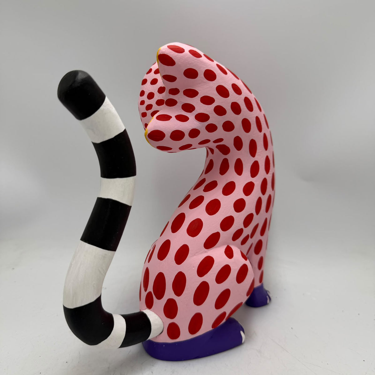 Oaxacan Wood Carving Hand Made, Cat By Armando Jimenez  PP9625