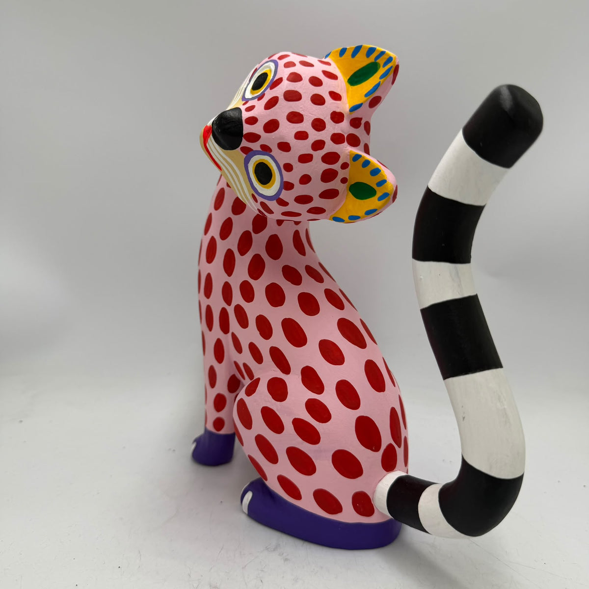 Oaxacan Wood Carving Hand Made, Cat By Armando Jimenez  PP9625