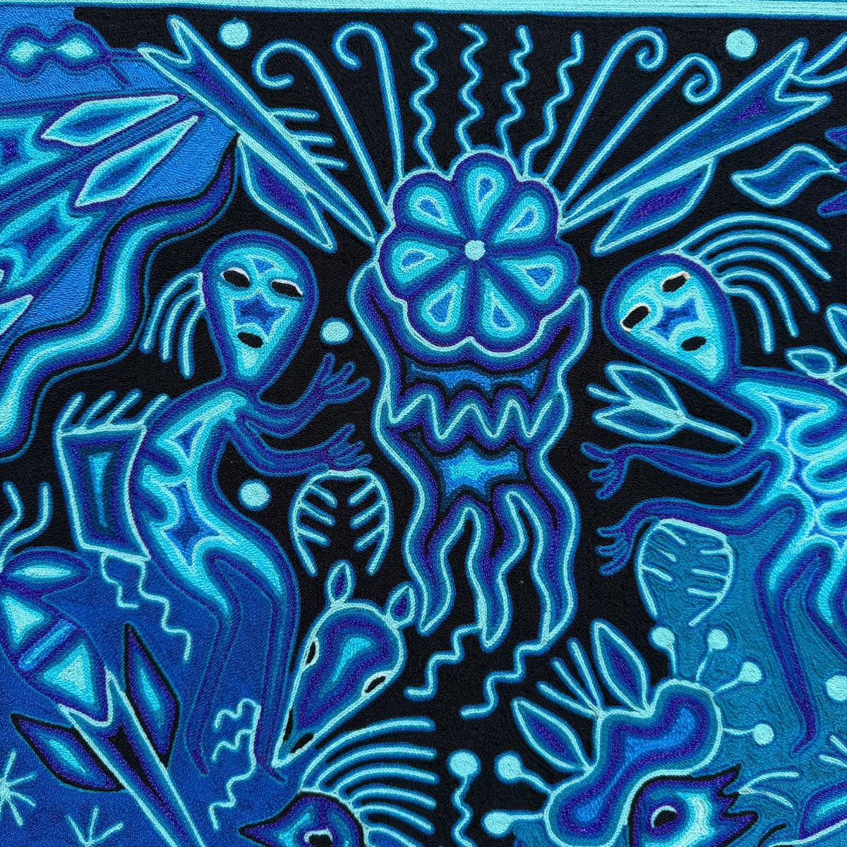 Huichol Yarn Painting Mexican Folk Art by Hilaria Chavez Carrillo PP9626