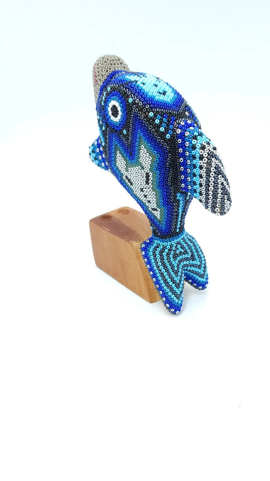 Mexican Huichol Beaded Dolphin By Isandro Villa PP5961