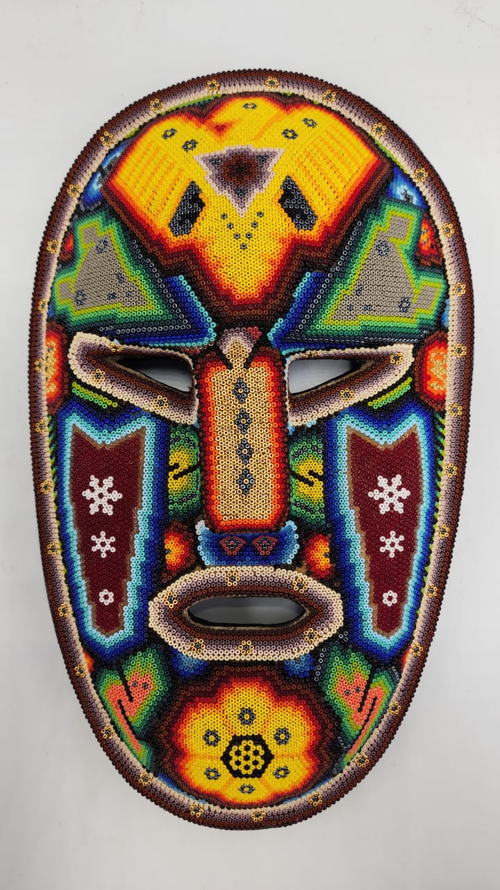 Huichol Hand Beaded Mask By Mayola Villa PP4907