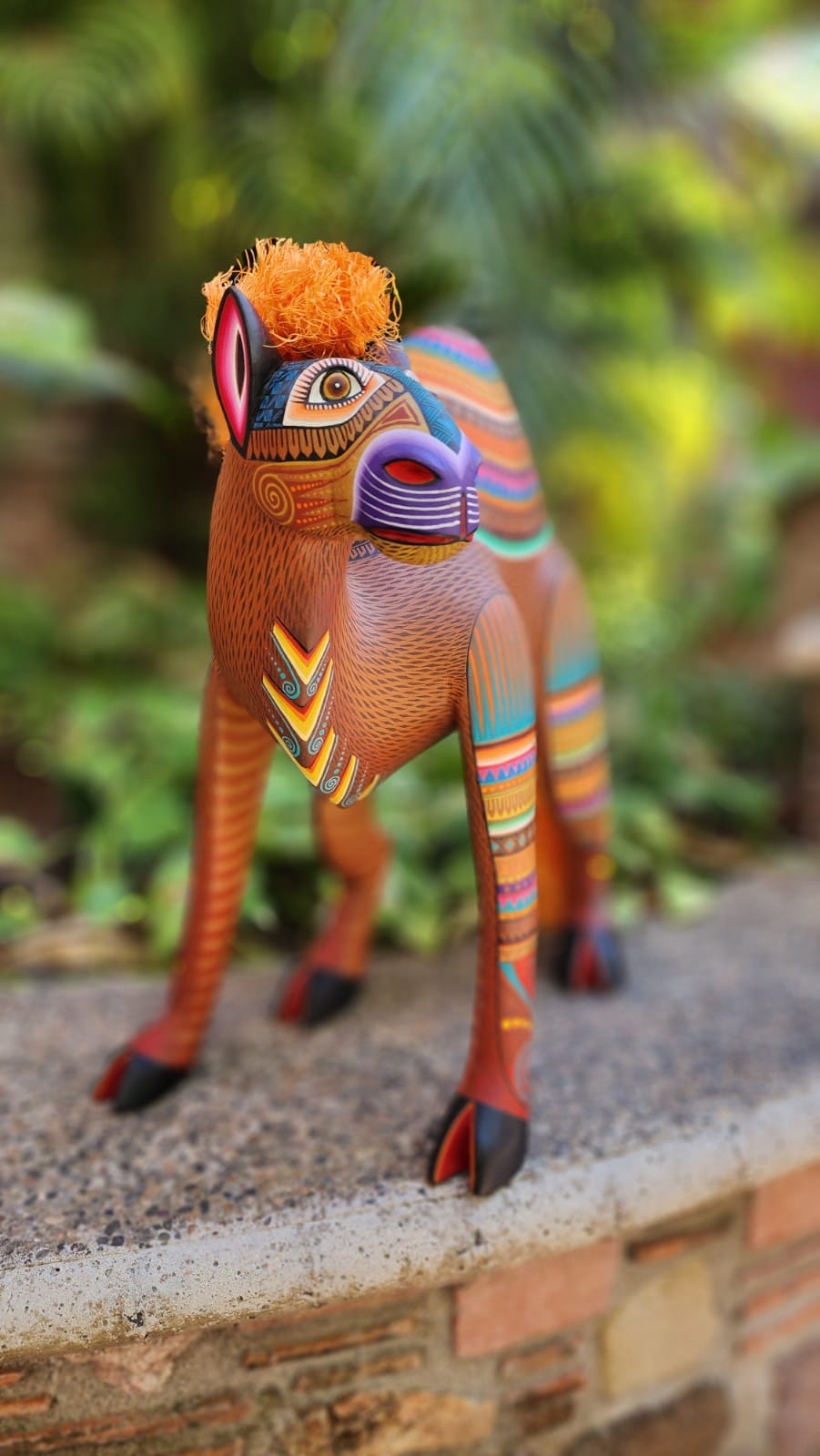 Mexican Oaxacan Wood Carving Camel By Julia Fuentes TJF01