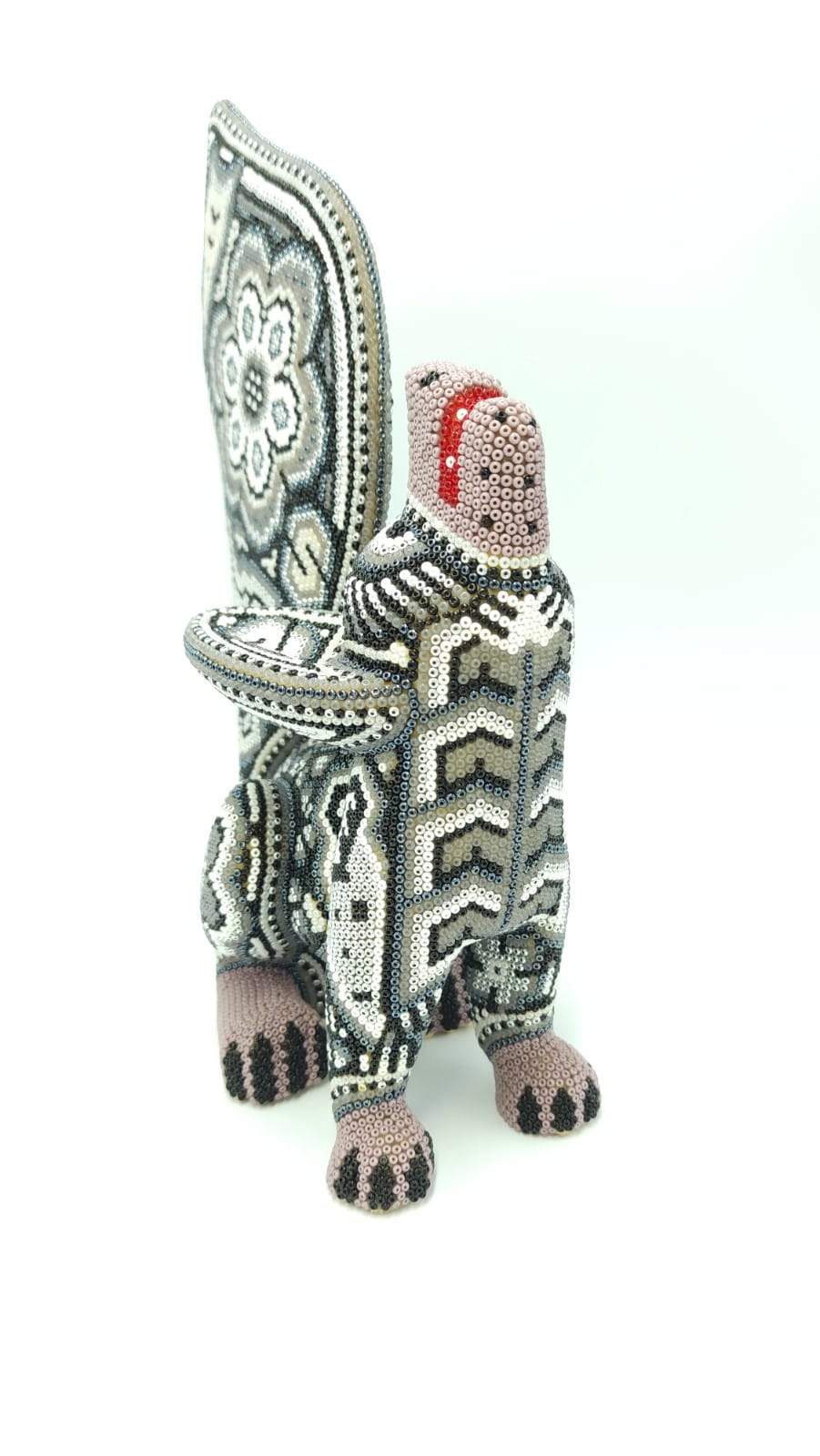 Mexican Folk Art Huichol Beaded Fox by Isandro Villa Lopez