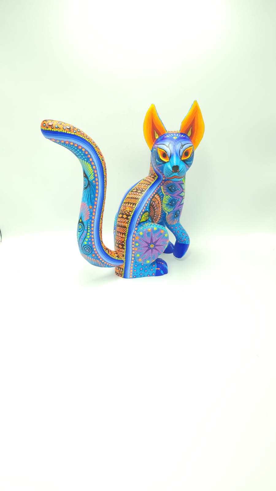 Oaxacan Wood Carving Alebrije Nahual Hand Made Cat By Luis Sosa PP5072