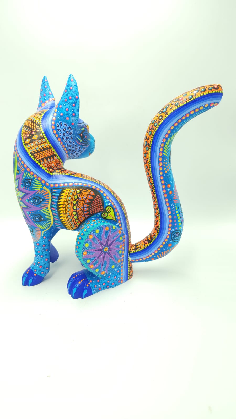 Oaxacan Wood Carving Alebrije Nahual Hand Made Cat By Luis Sosa PP5072