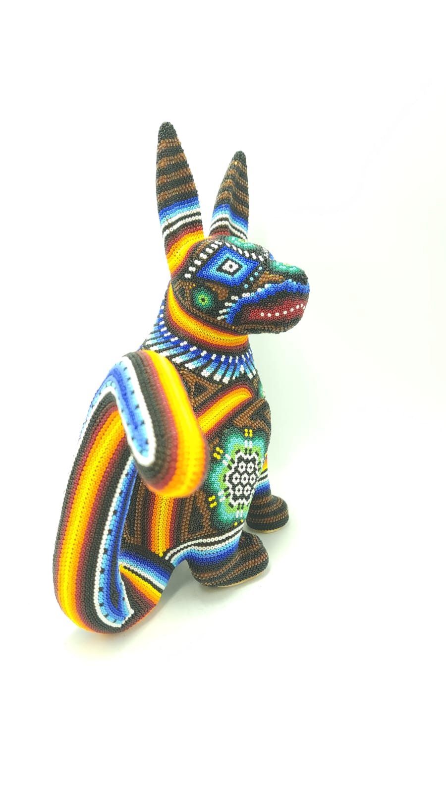 Huichol Hand Beaded Coyote By  Santos Bautista PP5080