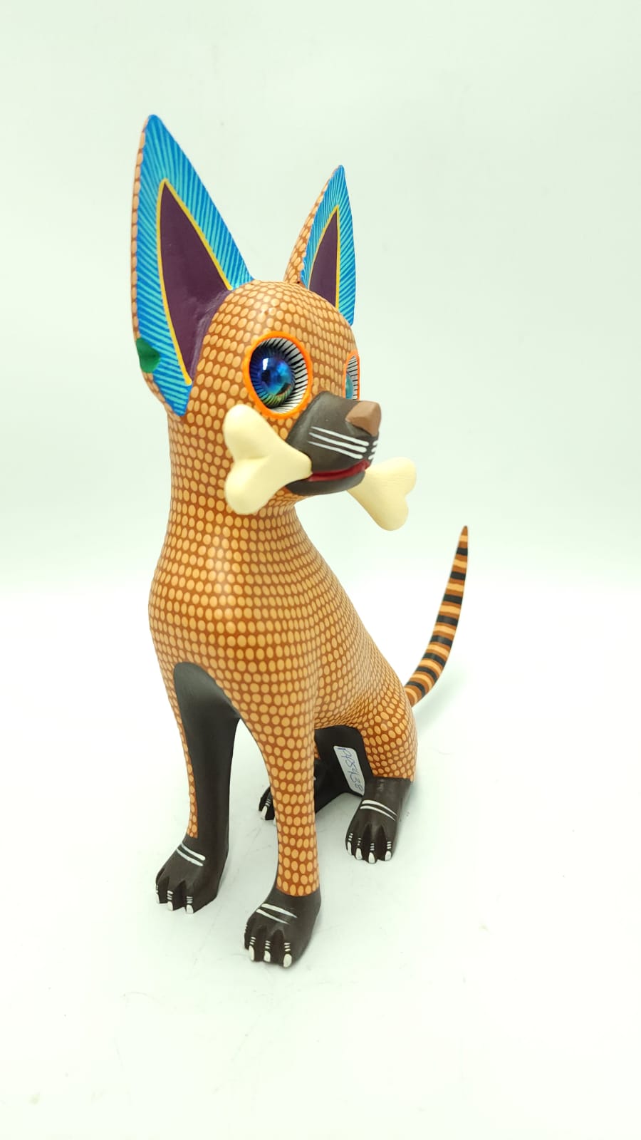 Great Mexican Oaxacan Wood Carving Alebrije Chihuahua By Isaac Fabian PP5438