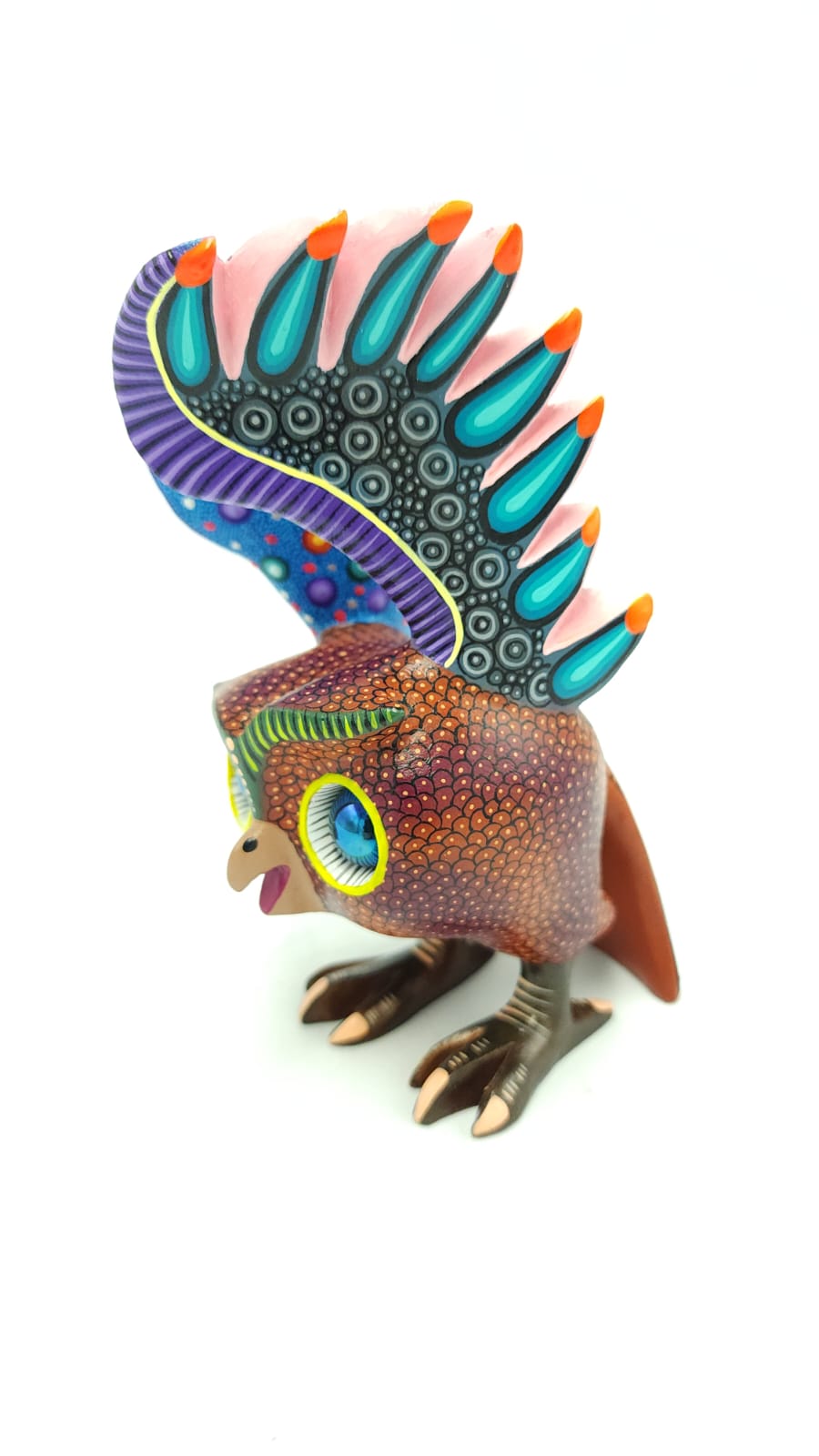 Mexican Oaxacan Wood Carving Alebrije Owl By Isaac Fabian PP5428