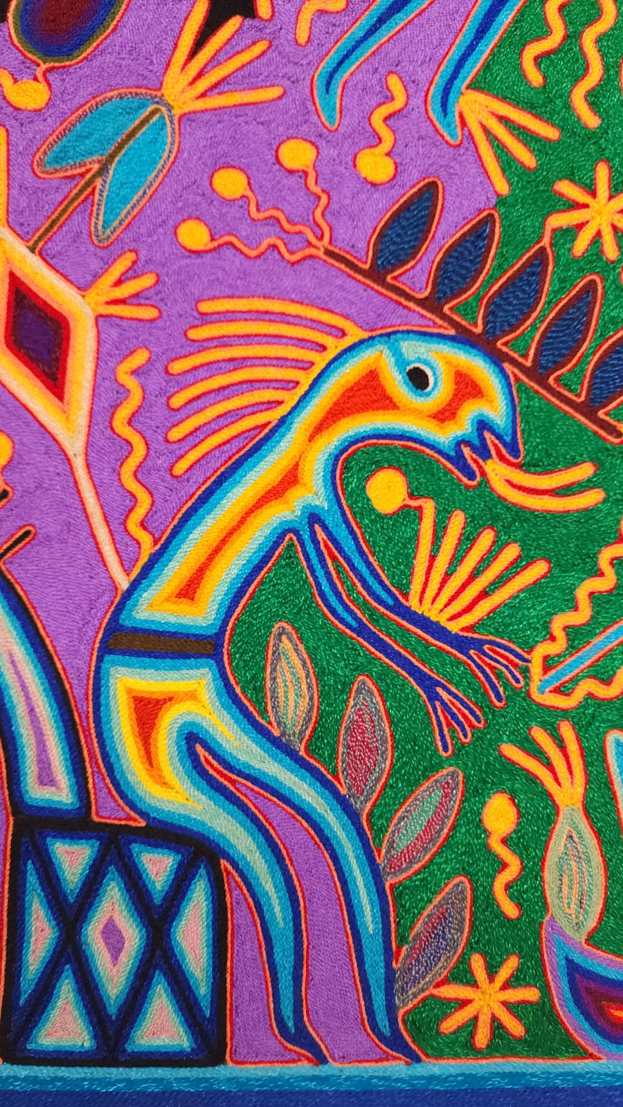 Huichol Yarn Painting Mexican Folk Art by Lourdes  Benitez PP5596