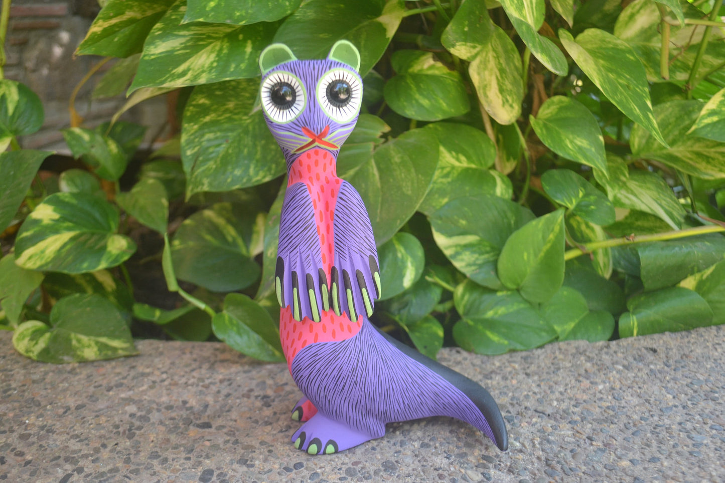 Beautiful Oaxacan Wood Carving Otter, By Azucena Santiago PP623