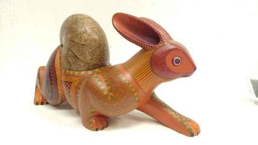 Oaxacan Wood Carving Rabbitt By Jacobo y Maria Angeles PP2558