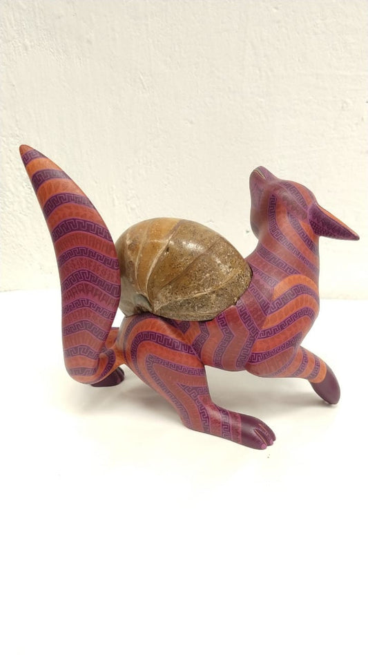 Oaxacan Wood Carving Coyote By Jacobo y Maria Angeles PP2559