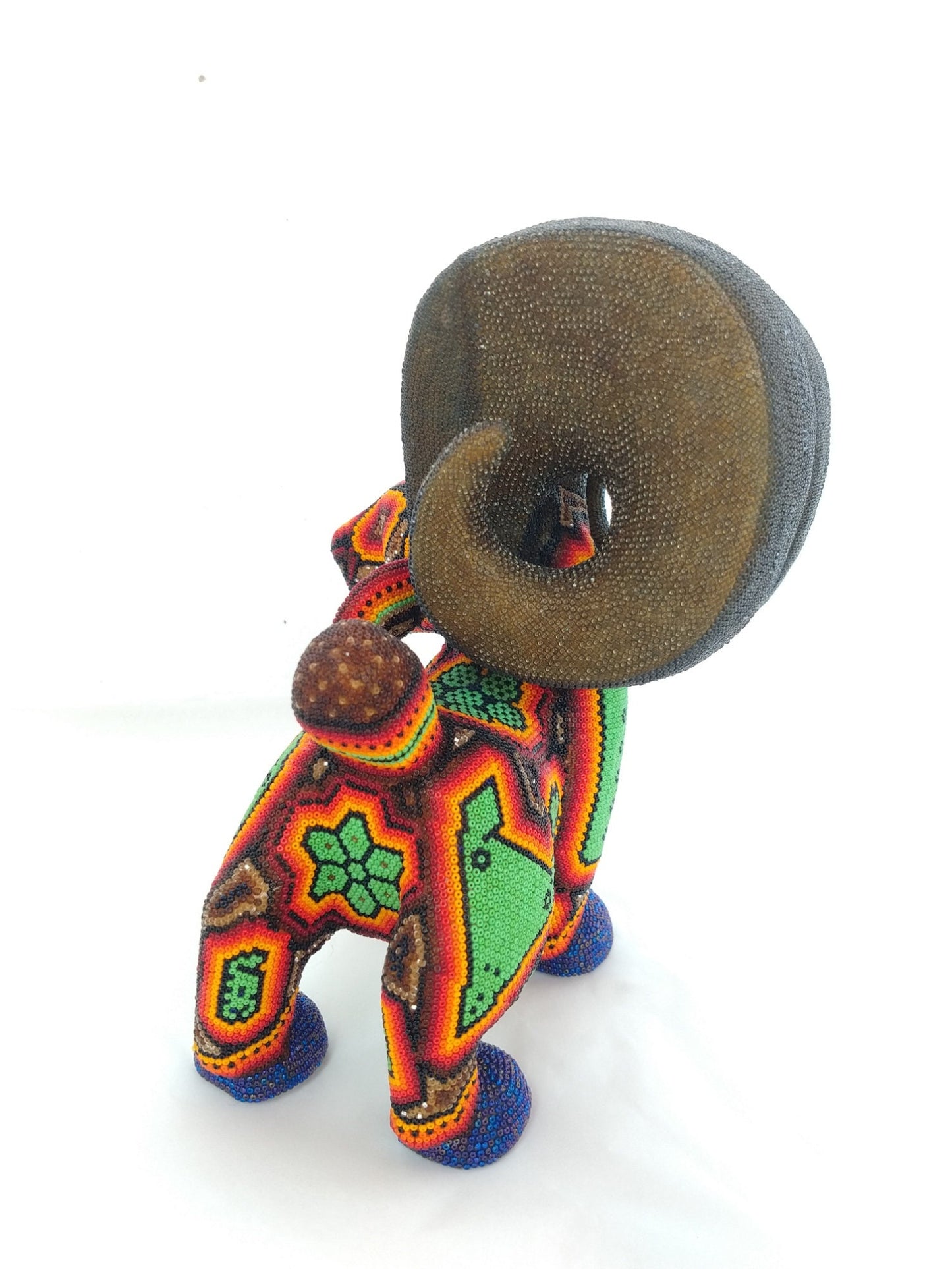 Huichol Hand Beaded Mexican Folk Art Ram By Mayola Villa Lopez PP2970