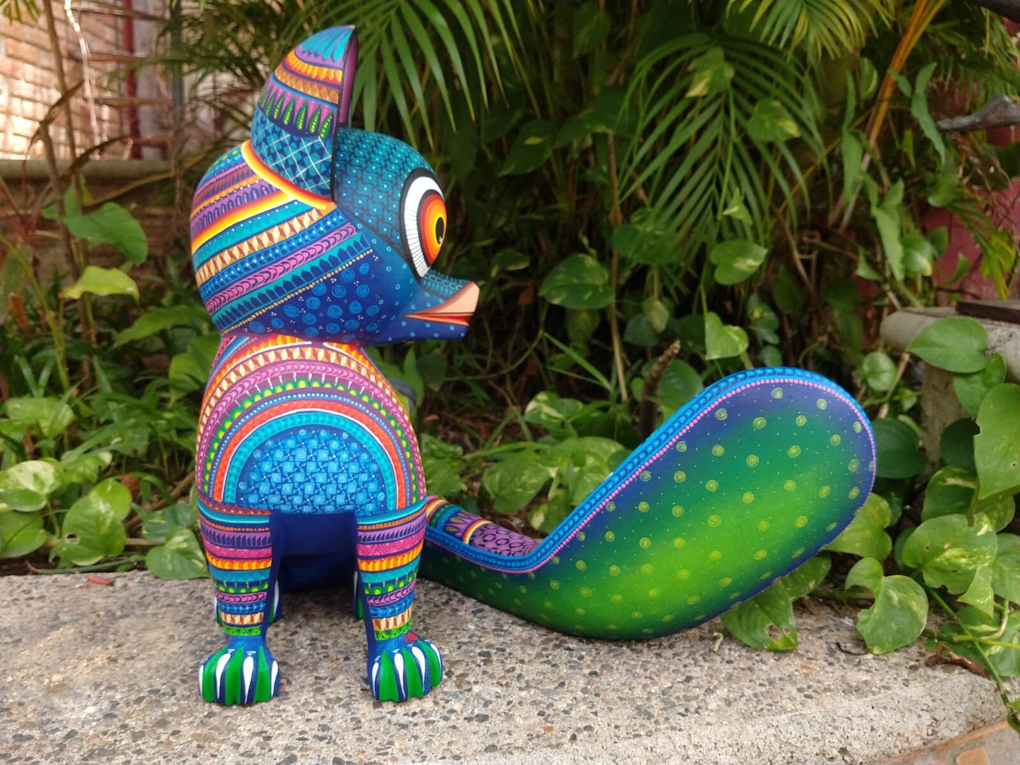 Mexican Oaxacan Wood Carving Fox By Ivan Fuentes PP4103