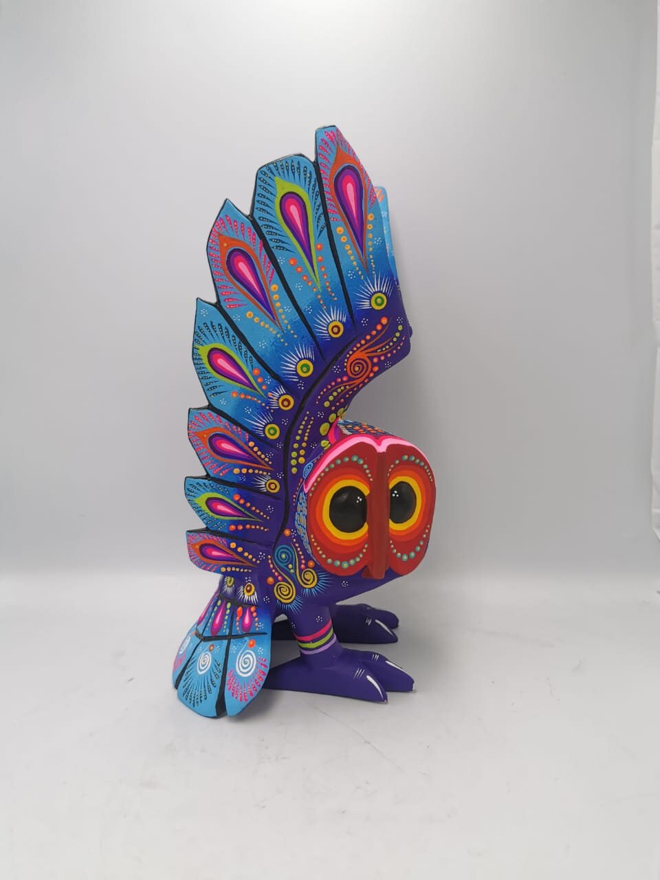 Oaxacan Wood Carving Hand Made  Owl By Estudio 2403 PP4018