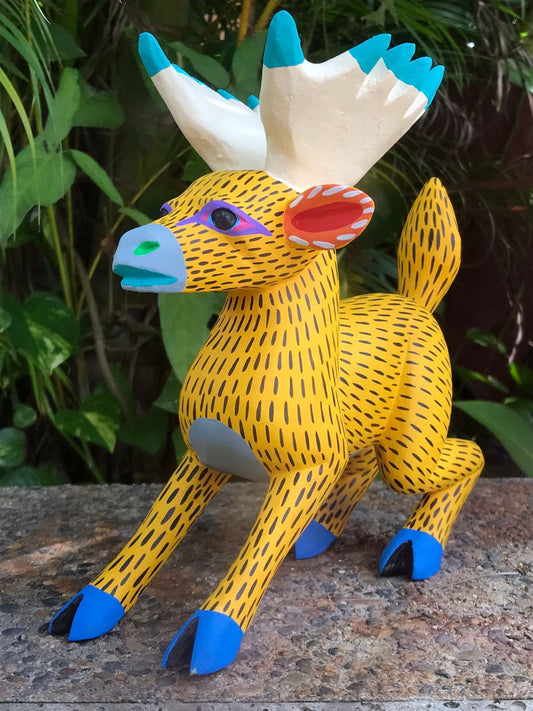 Oaxacan Wood Carving Hand Made Alce  By Armando Jimenez PP4593