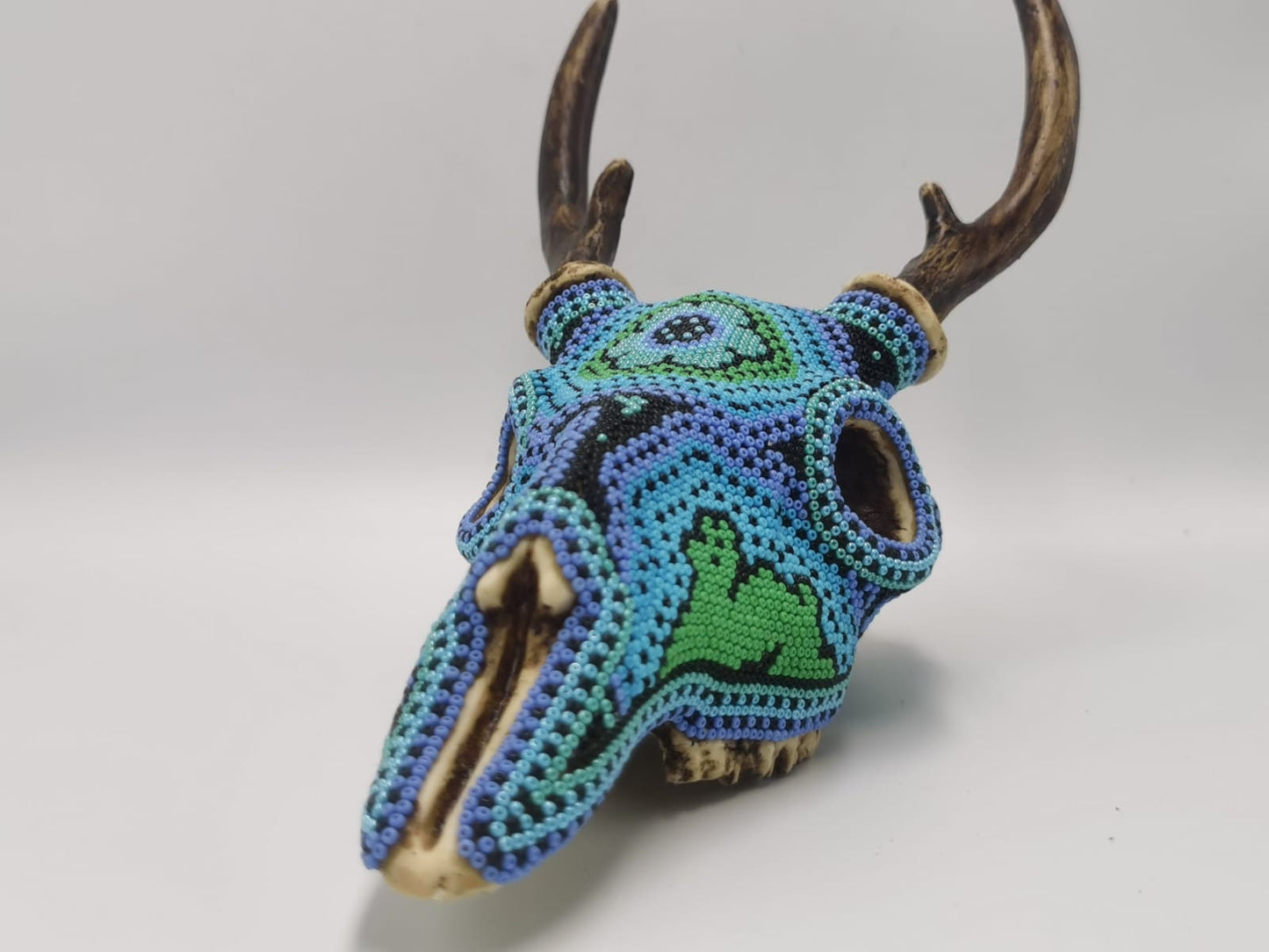 Hand Beaded Mexican Folk Art Deer By Florencio Lopez PP4664