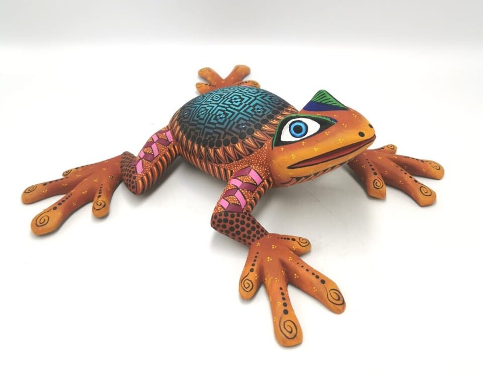 Oaxacan Wood Carving Frog  By Estudio 2403 PP4108