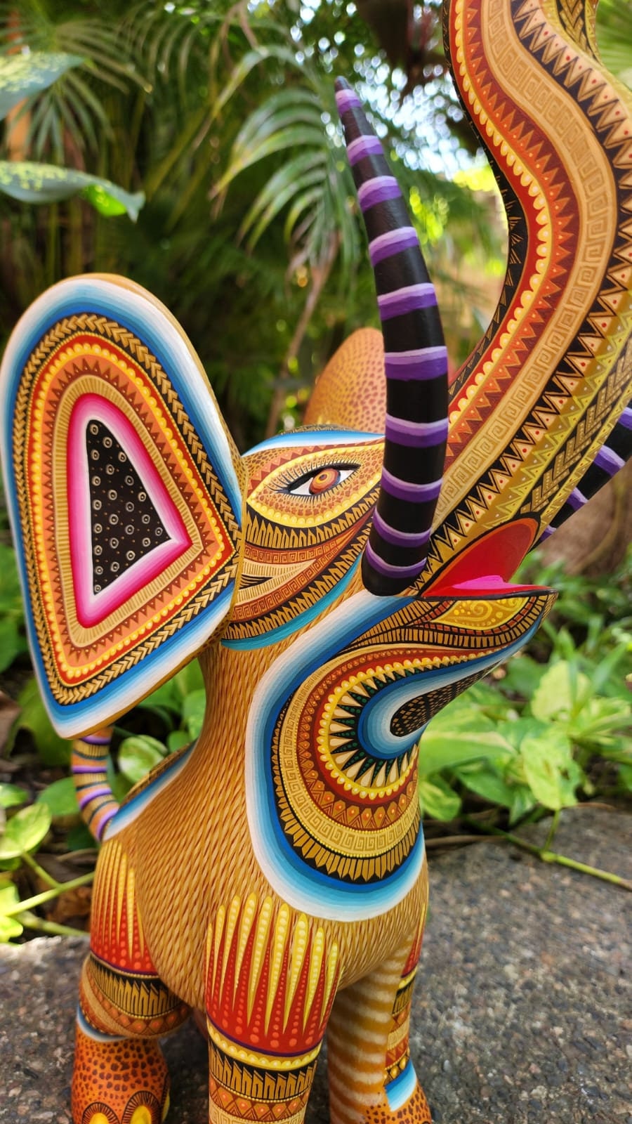 Mexican Oaxacan Wood Carving Alebrije Elephant By Julia Fuentes PP4700