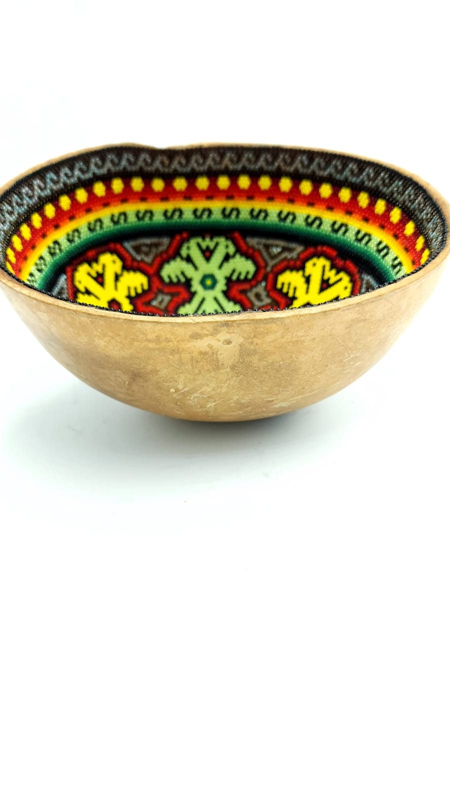 Hand Beaded Gourd Bowl Using Glass Beads By Santos Bautista PP4802